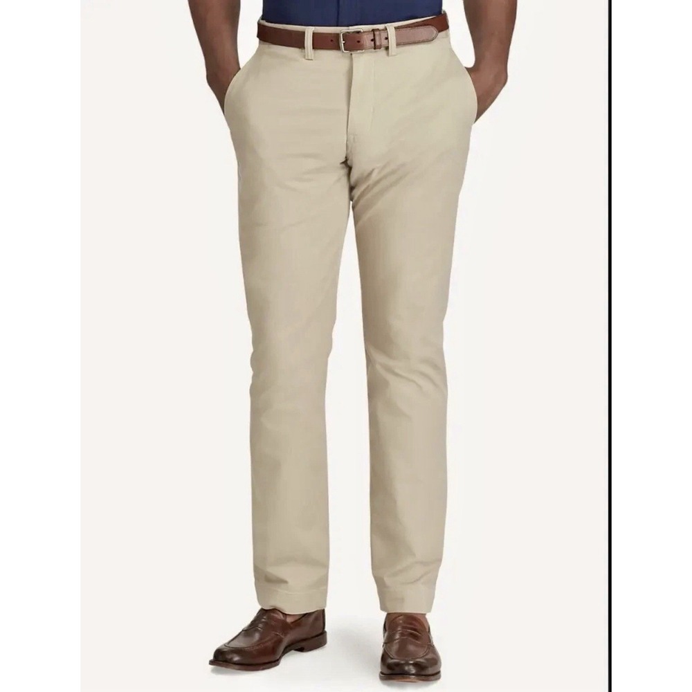 Polo Ralph Lauren Men's 42x30 Khaki Stretch Chino Pants Straight Fit